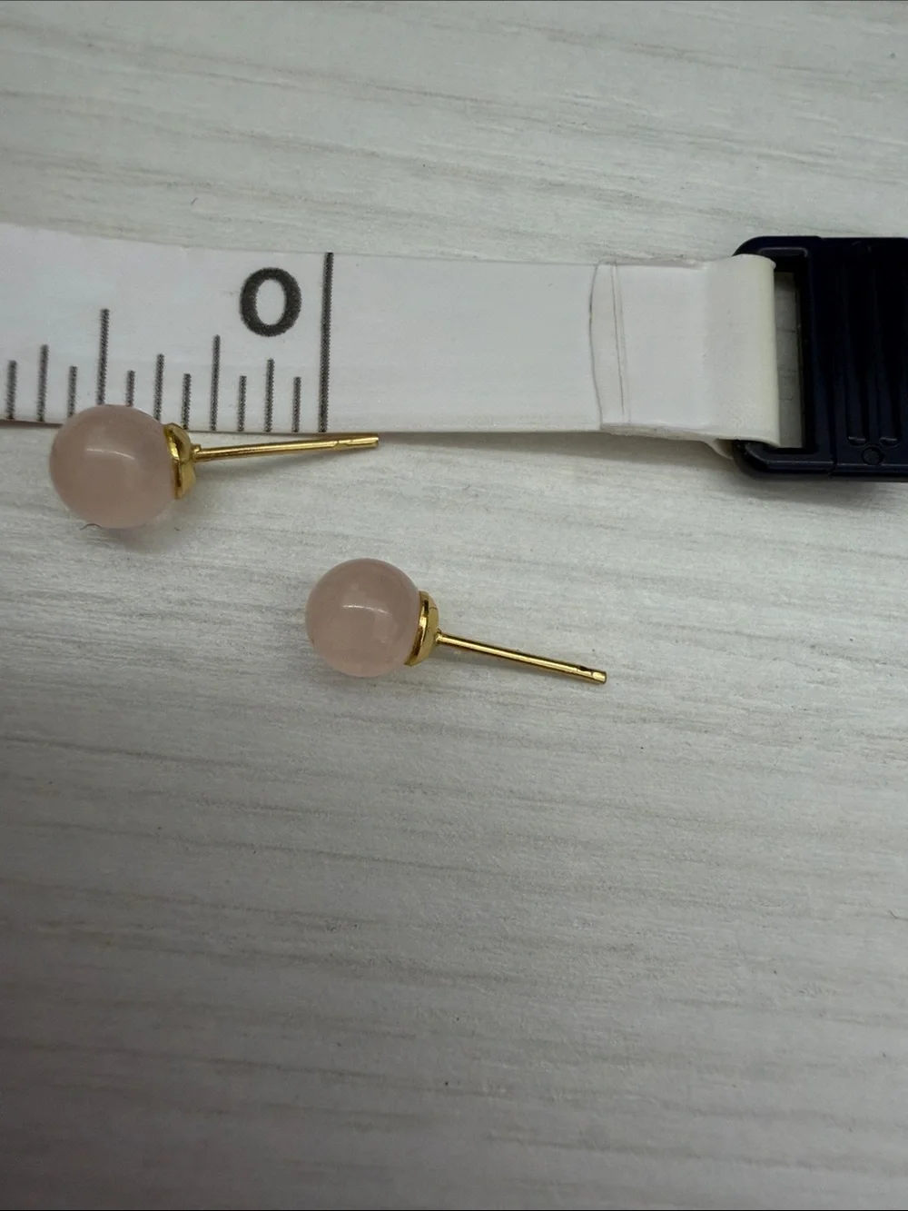 Gold-Trim Pink Stone Stud Earrings - Women Jewelry